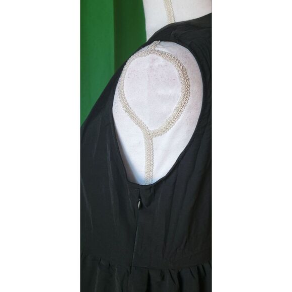 Bwogeeya Casual Black V-Neck Ruffle Hem Sleeveless Mini Dress Sz M - Picture 6 of 8